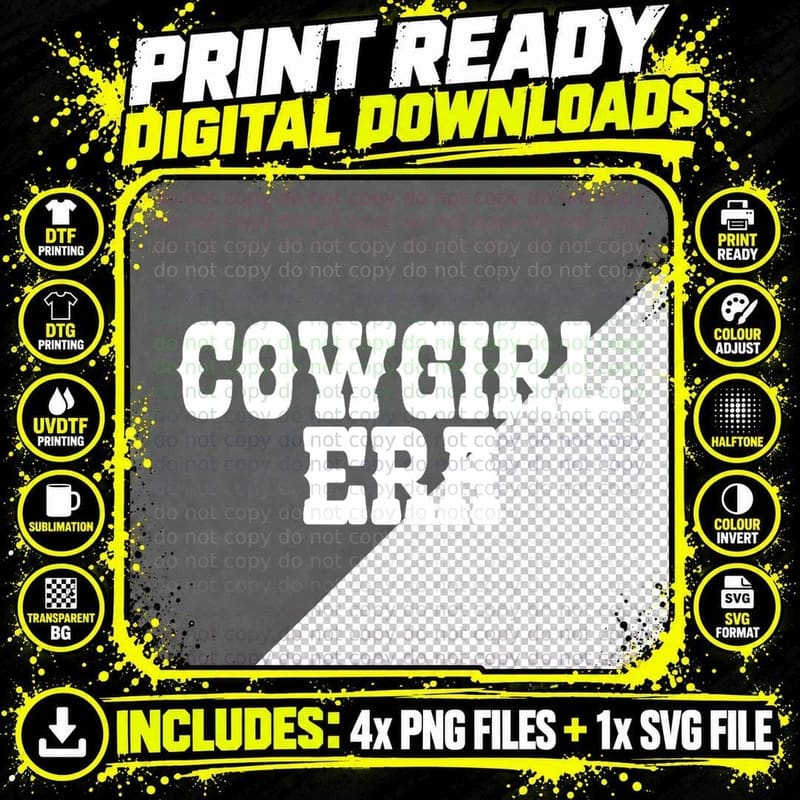 Cowgirl Era Cute Western Rodeo Cowgirls, Western Png SVG Digital Bundle