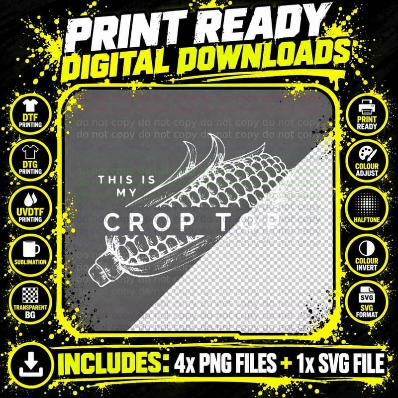 Crop Top Country Rodeo This Is My Crop Top Corny T-Shirt Png SVG Digital Bundle