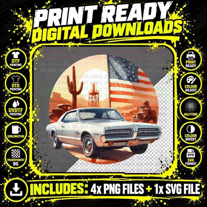 Patriotic Western Flag American Desert Cream T-Shirt Png SVG Digital Bundle