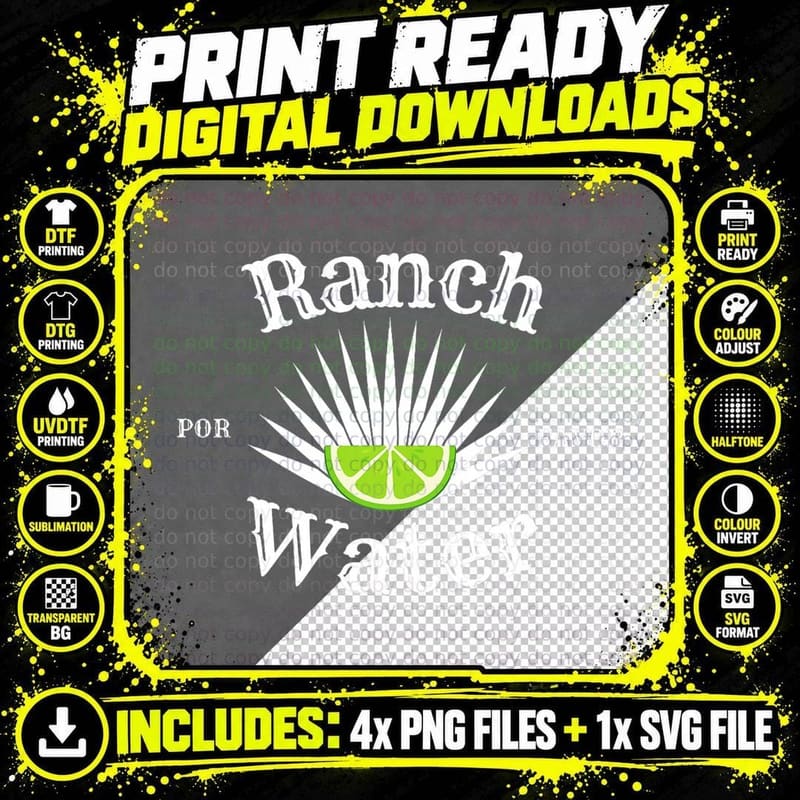Ranch Water Por Favor T-Shirt Png SVG Digital Bundle