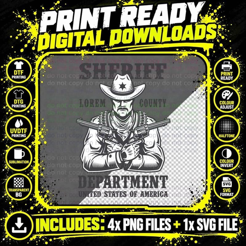 Sheriff Lorem County Department United States of America Png SVG Digital Bundle
