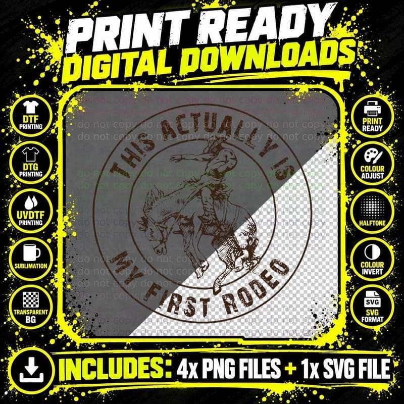 This Actually Is My First Rodeo Shirt Png SVG Digital Bundle