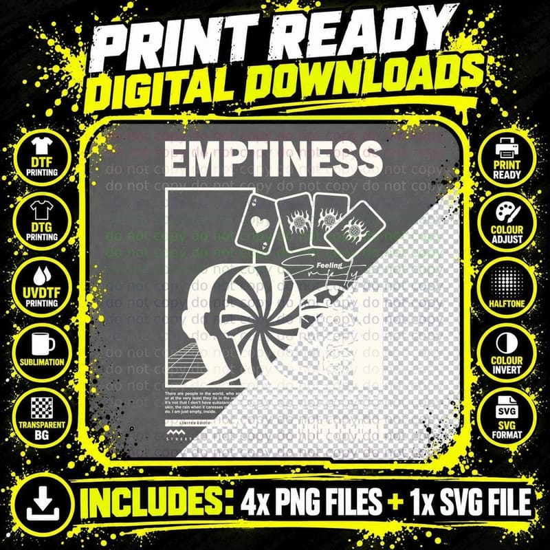 Emptiness Tarot Spiritual Empty Feelings Flowers Hands Png SVG Digital Bundle