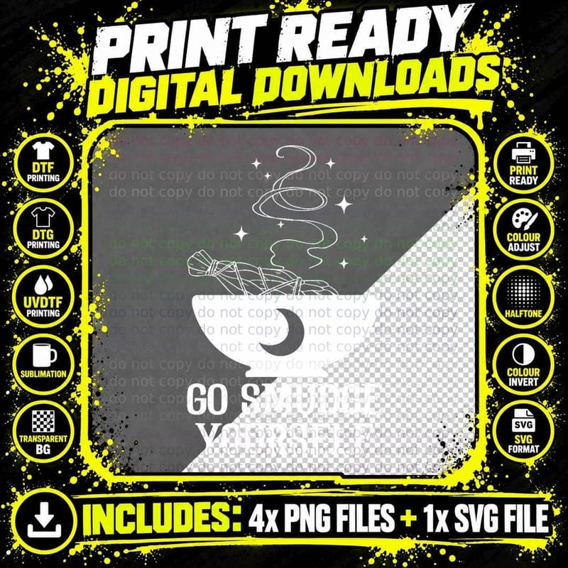 Go Smudge Yourself Witchcraft Wiccan Pagan Tarot Png SVG Digital Bundle