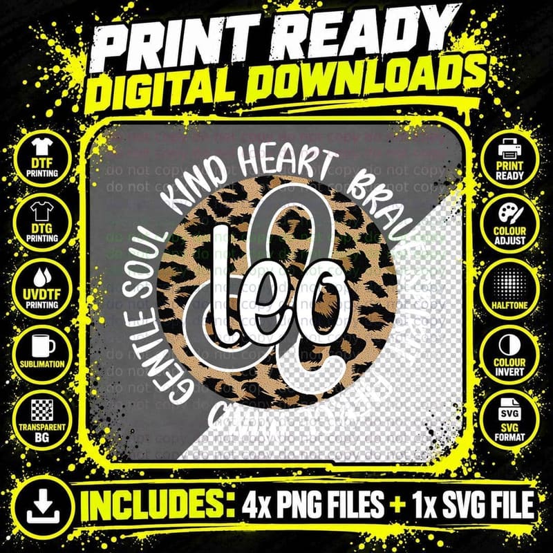 Leo Zodiac Sign Leo Horoscope Astrology July August Png SVG Digital Bundle