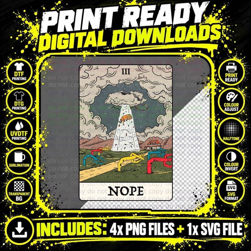 NOPE Tarot - Jordan Peele, 1 T-Shirt Png SVG Digital Bundle