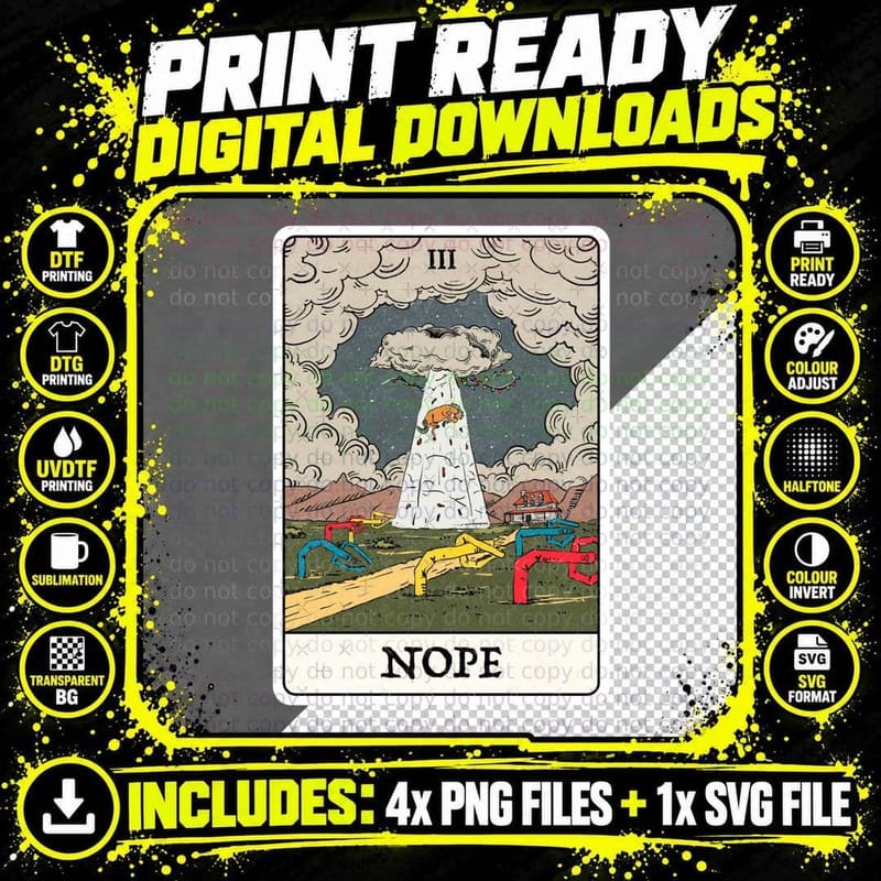 NOPE Tarot - Jordan Peele, 2 T-Shirt Png SVG Digital Bundle