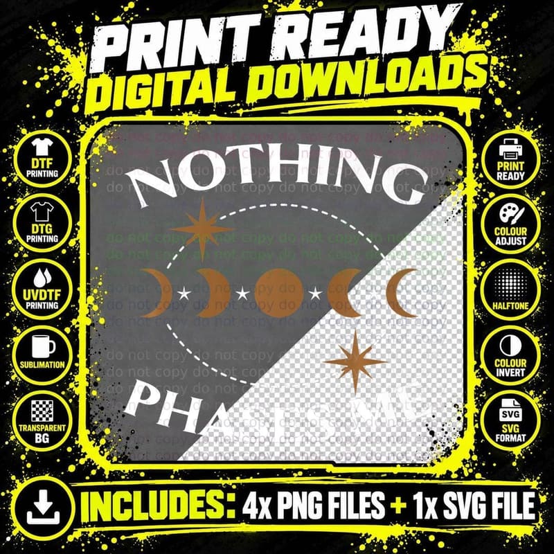 Nothing Phases Me Lunar Eclipse Astronomy Moon Phase Png SVG Digital Bundle