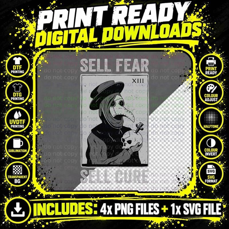 Plague Doctor Mask Cloak, Tarot Card Png SVG Digital Bundle