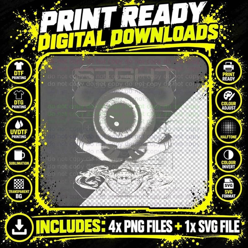 Sight Eye Cosmic Spiritual Third Halftone T-Shirt Png SVG Digital Bundle