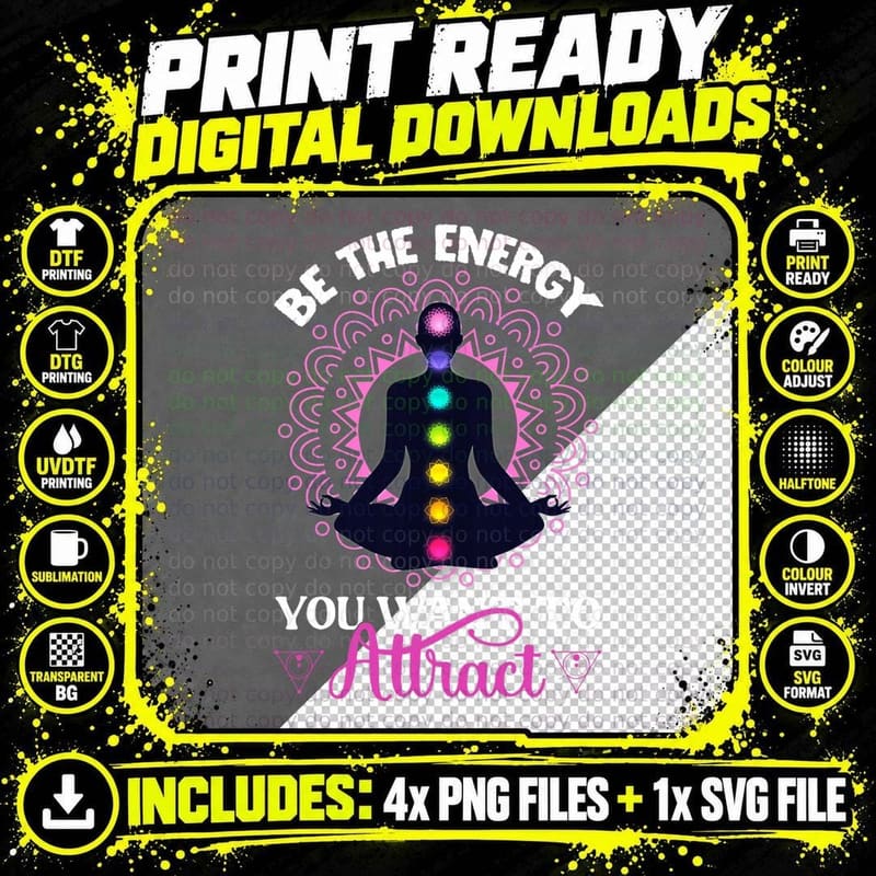 Spiritual Attract Meditation Spirituality Live T-Shirt Png SVG Digital Bundle