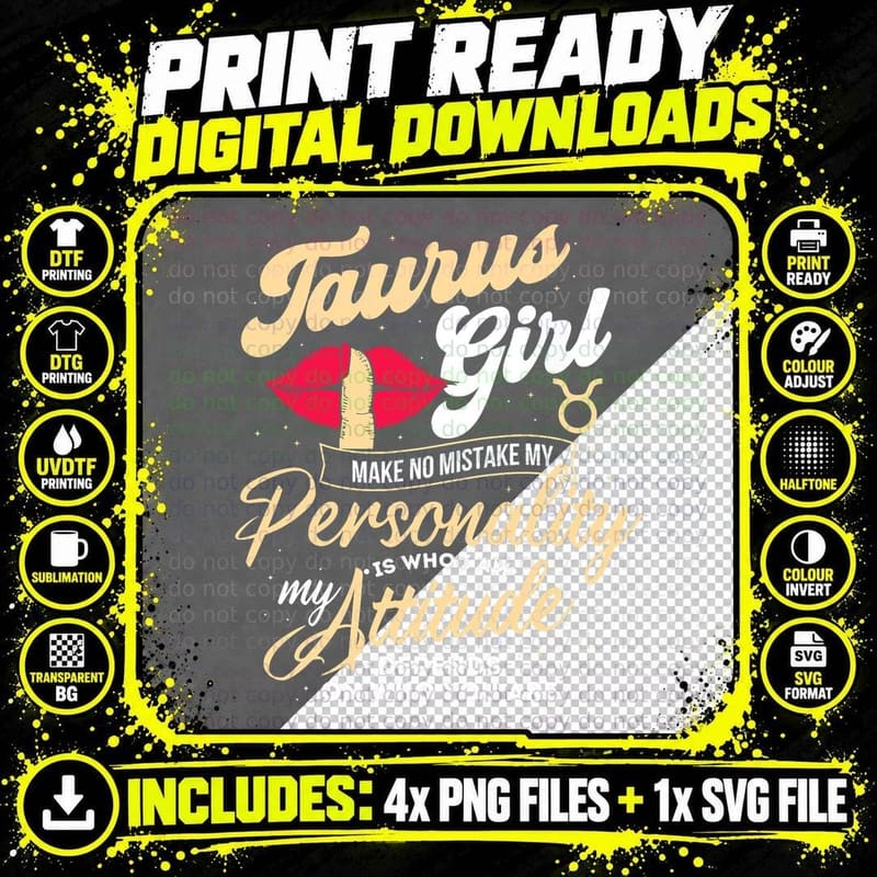 Taurus Girl - Zodiac Sign Horoscope Astrology Astrologer Png SVG Digital Bundle