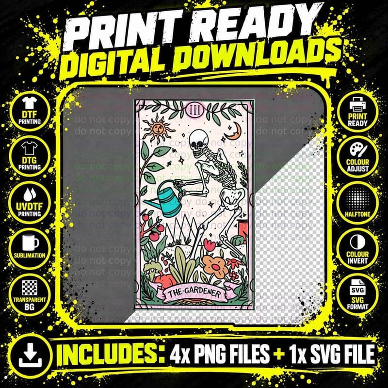 The Gardener Tarot Card Gardening Planting Lover Plant Png SVG Digital Bundle
