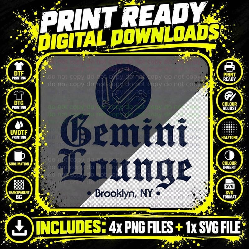 The Gemini Lounge Mafia Club - Brooklyn New York T-Shirt Png SVG Digital Bundle
