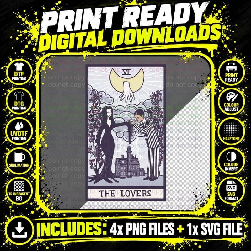 The Lovers VI - Tarot T-Shirt Png SVG Digital Bundle