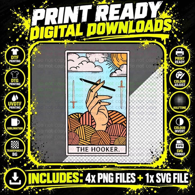 The Original Hooker Tarot Card T-Shirt Png SVG Digital Bundle