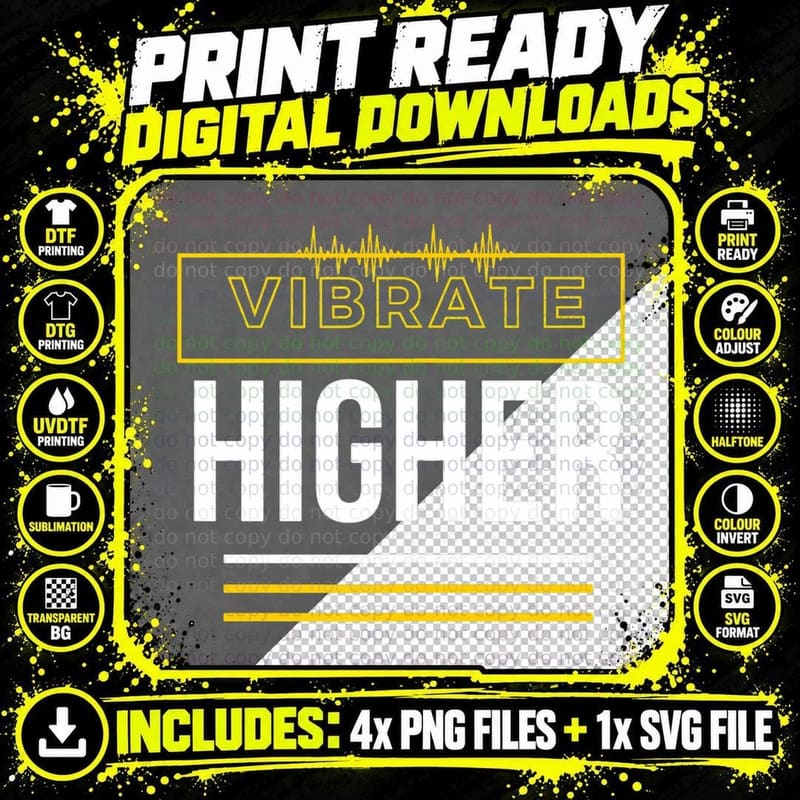 Vibrate Higher Shirt Meditation T-Shirt Png SVG Digital Bundle