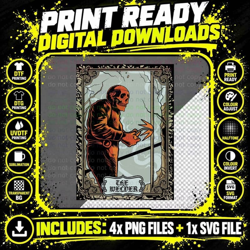 Welder Tarot Essential T-Shirt Png SVG Digital Bundle