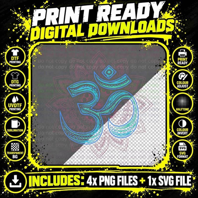 Yoga Shiva Buddha Om Goa Spiritual T-Shirt Png SVG Digital Bundle