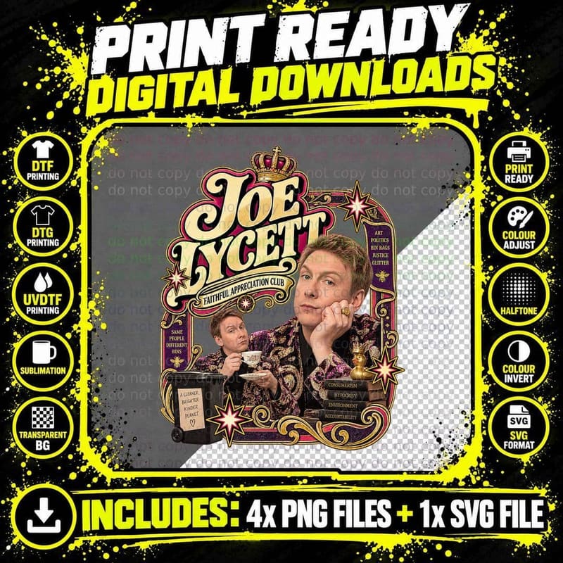 Joe Faithful Appreciation Club Teacup Wheelie Bin Comedian Game Show T-Shirt Png SVG Digital Bundle