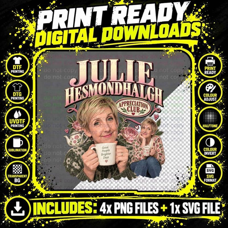 Julie Appreciation Club Good People Brighter Days Mug Teapot Actress T-Shirt Png SVG Digital Bundle