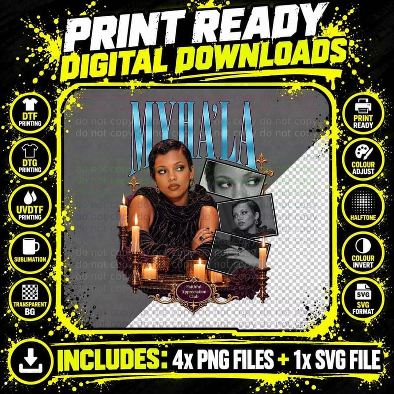 Myha'la Faithful Appreciation Club Blue Chrome Photo Strip Game Show T-Shirt Png SVG Digital Bundle