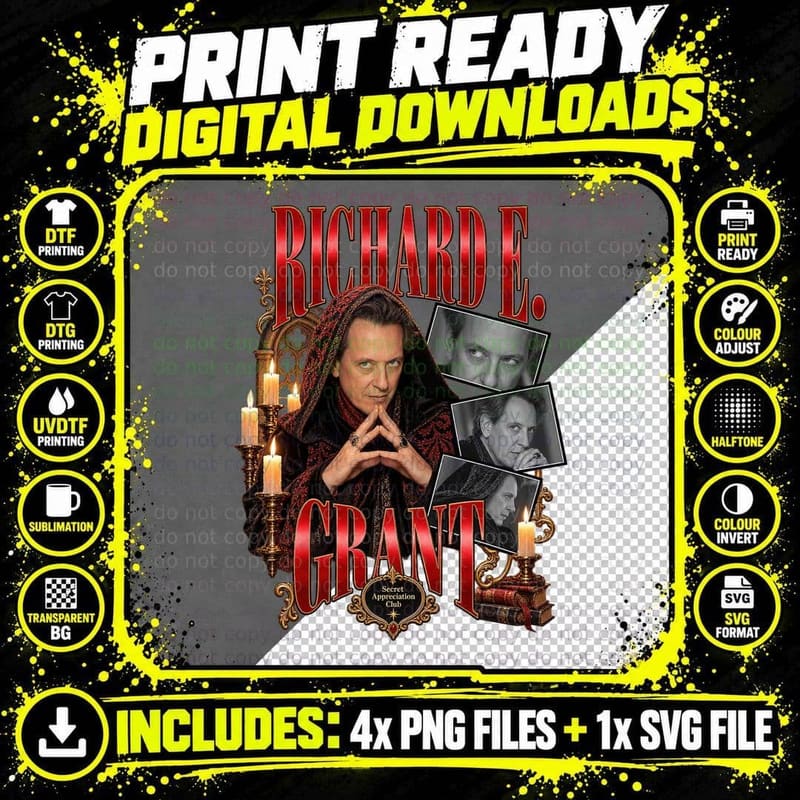 Richard Secret Appreciation Club Red Chrome Hooded Photo Strip Actor T-Shirt Png SVG Digital Bundle