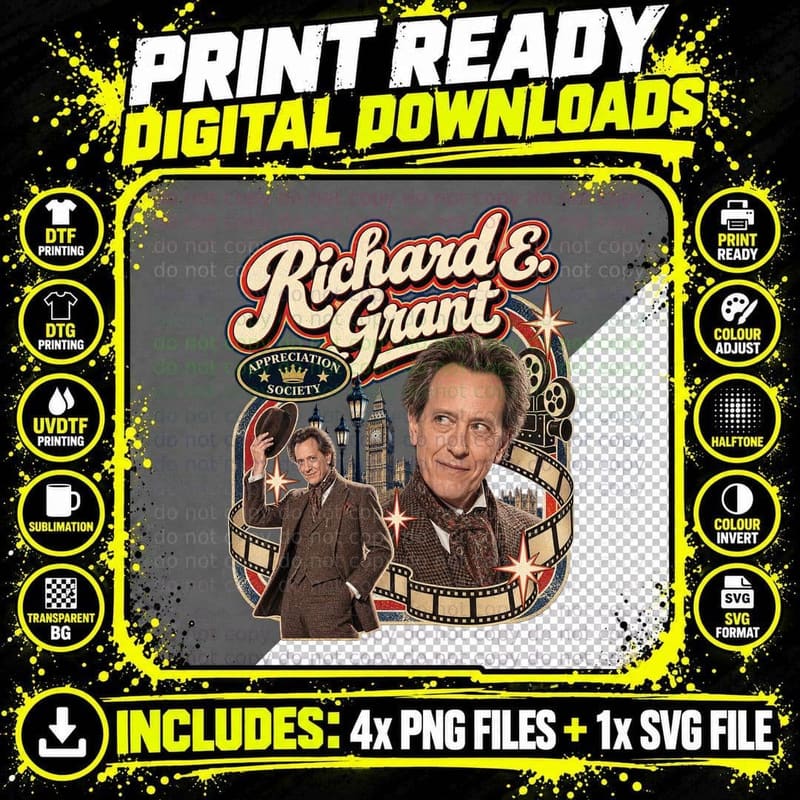 Richard Appreciation Society London Big Ben Film Reel Bowler Hat Actor T-Shirt Png SVG Digital Bundle