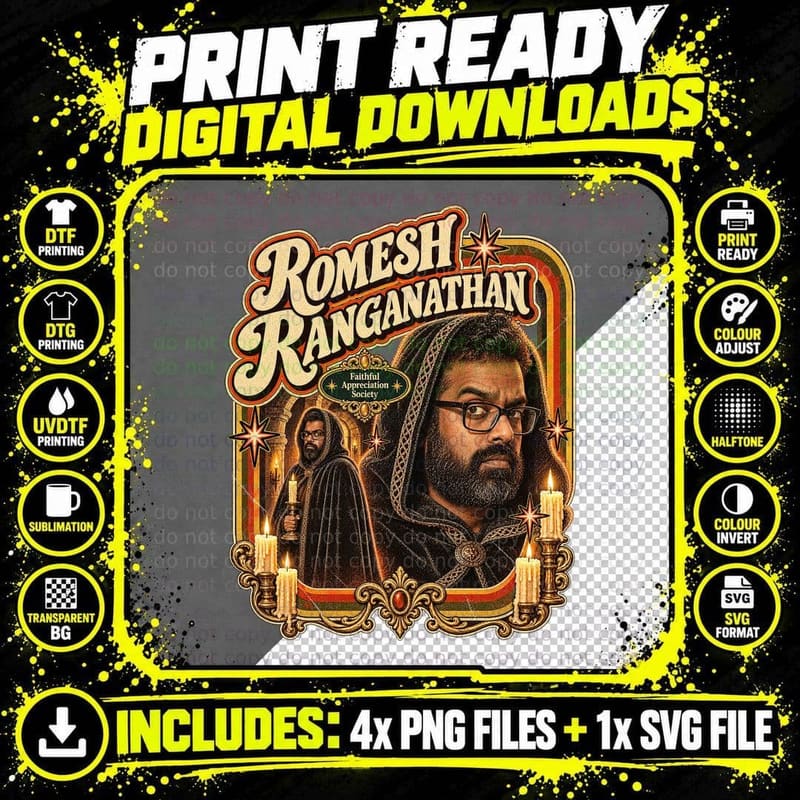 Romesh Faithful Appreciation Society Hooded Cloak Murder Mystery Comedy T-Shirt Png SVG Digital Bundle