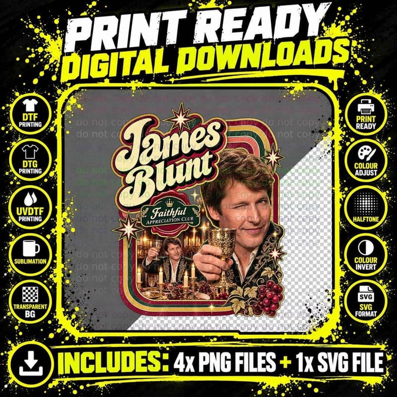 James Faithful Appreciation Club Wink Goblet Rainbow Frame 00s Singer T-Shirt Png SVG Digital Bundle