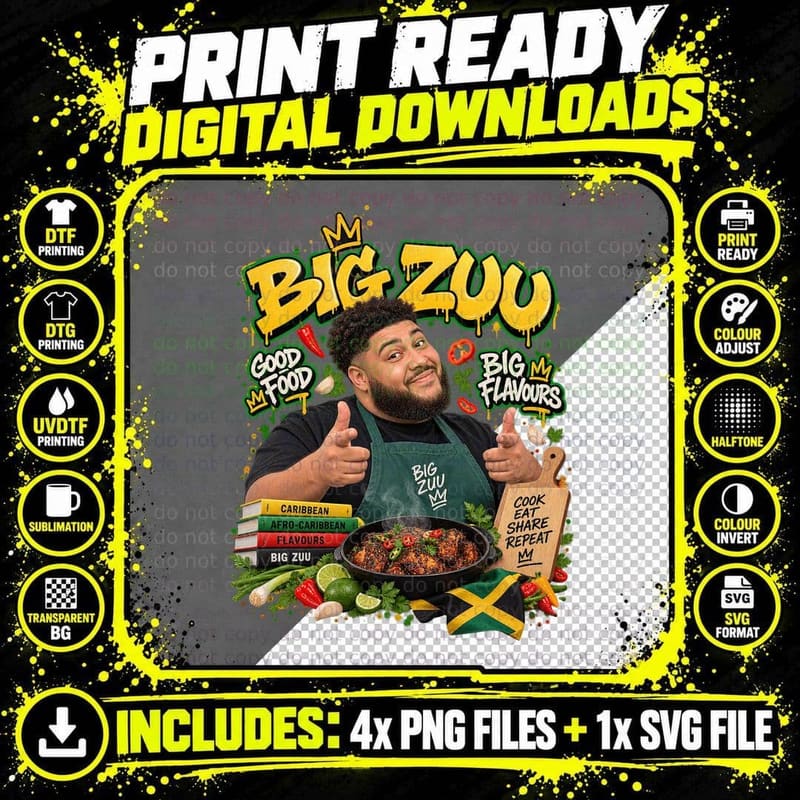 Big Zuu Christmas Dinner Ugly Sweater Big Eats Foodie Png SVG Digital Bundle