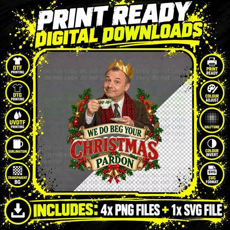 Bob Mortimer We Do Beg Your Christmas Pardon British Png SVG Digital Bundle