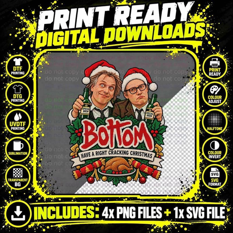 Richie and Eddie Have A Right Cracking Christmas Ugly Sweater 90s Sitcom T-Shirt Png SVG Digital Bundle