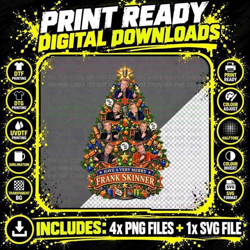 Frank Christmas Tree Have A Very Merry Stand Up Comedian British TV T-Shirt Png SVG Digital Bundle