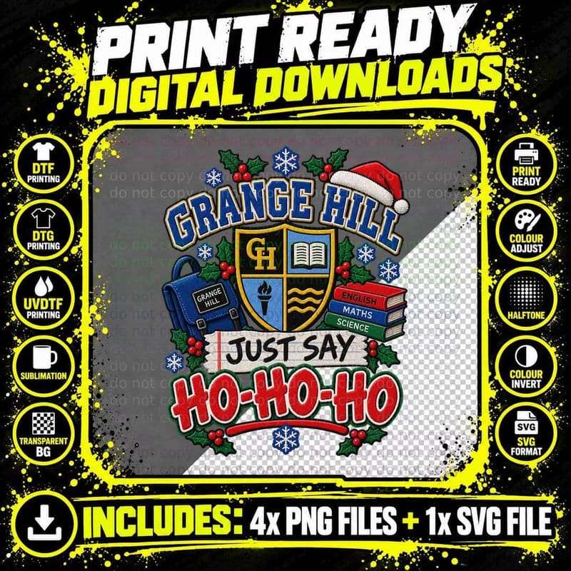 Just Say Ho Ho Ho Christmas Ugly Sweater 80s British School TV Drama T-Shirt Png SVG Digital Bundle