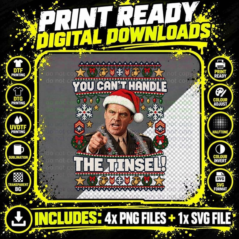Jack You Can't Handle The Tinsel Christmas Ugly Sweater Courtroom Movie T-Shirt Png SVG Digital Bundle