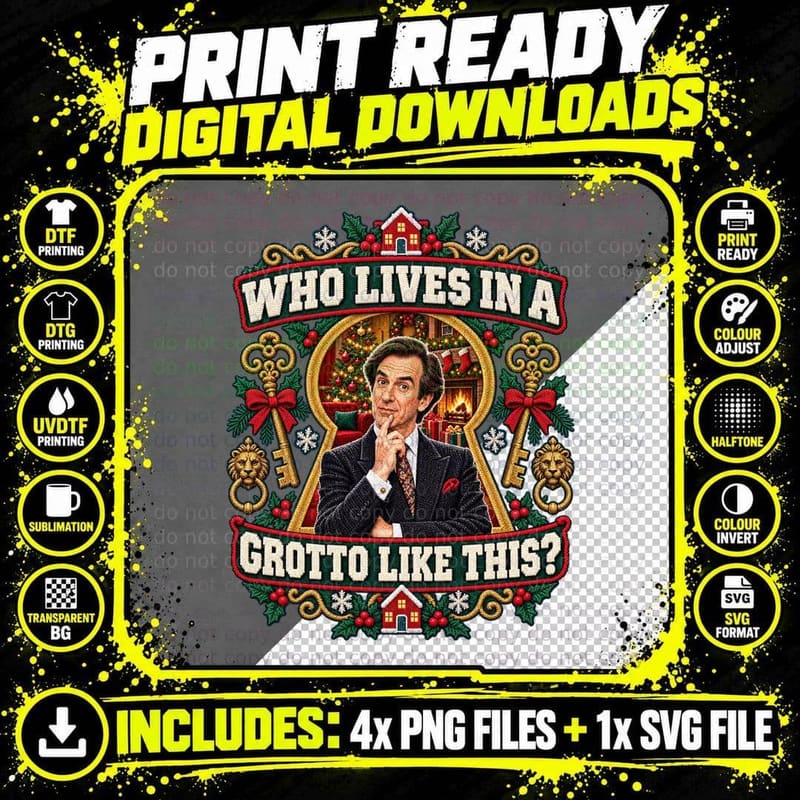 Loyd Who Lives In A Grotto Like This Christmas Ugly Sweater Retro TV T-Shirt Png SVG Digital Bundle
