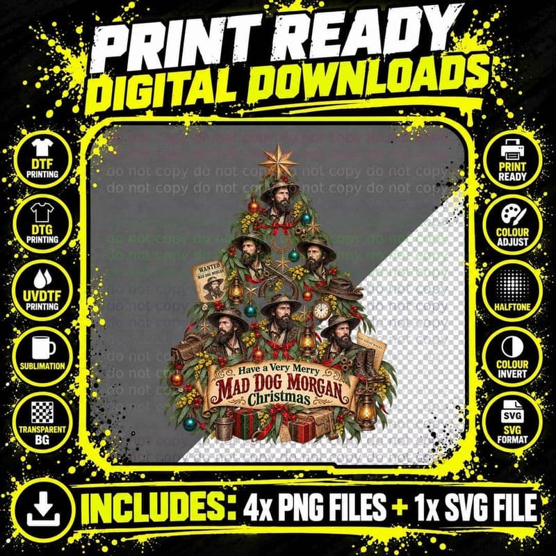 Mad Dog Morgan Christmas Bushranger Outlaw Vintage Png SVG Digital Bundle