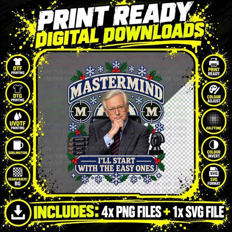 Magnus I'll Start With The Easy Ones Christmas Ugly Sweater Quiz Host T-Shirt Png SVG Digital Bundle