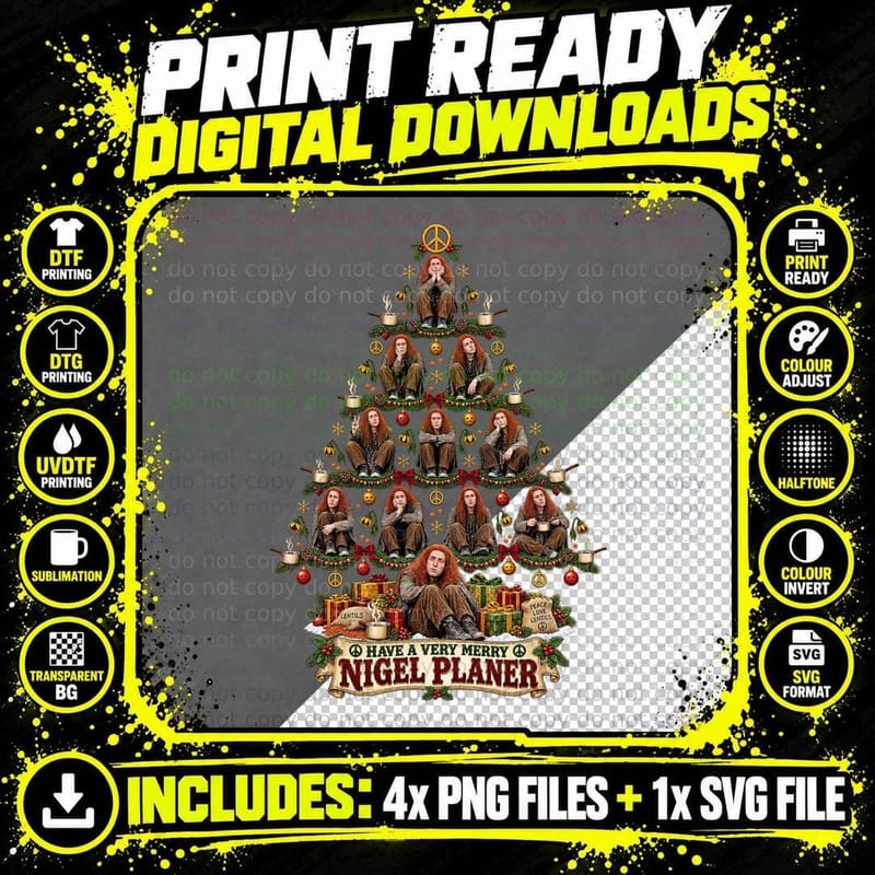 Nigel Planer Neil The Young Ones Christmas Tree British Png SVG Digital Bundle