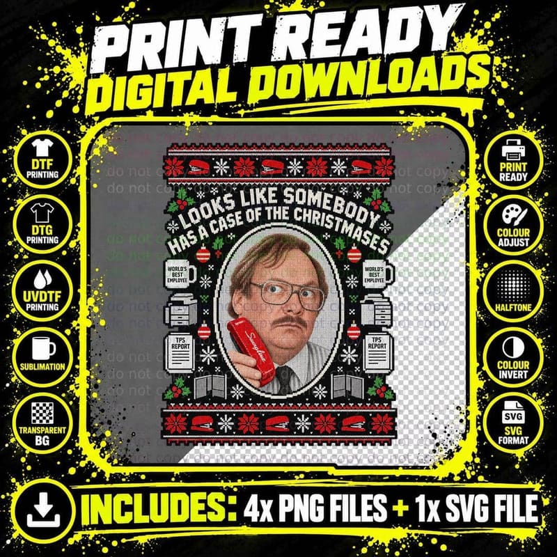 Milton Looks Like Somebody Has A Case Of The Christmases Ugly Sweater T-Shirt Png SVG Digital Bundle