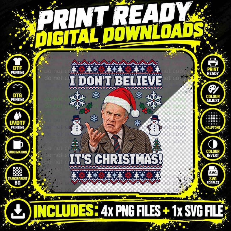 One Foot in the Grave Ugly Sweater Victor Meldrew Funny Png SVG Digital Bundle