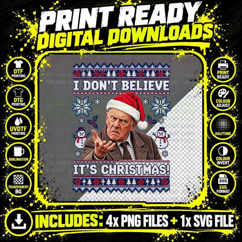One Foot in the Grave Ugly Sweater Victor Meldrew Funny Png SVG Digital Bundle