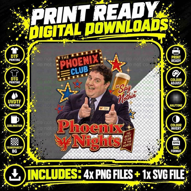 Phoenix Nights Ugly Sweater Peter Kay Garlic Stuffing Png SVG Digital Bundle
