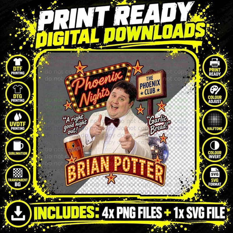 Phoenix Nights Ugly Sweater Peter Kay Garlic Stuffing Png SVG Digital Bundle