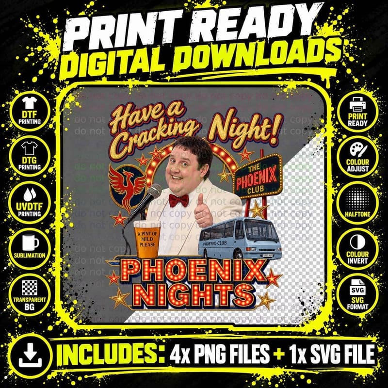 Phoenix Nights Ugly Sweater Peter Kay Garlic Stuffing Png SVG Digital Bundle