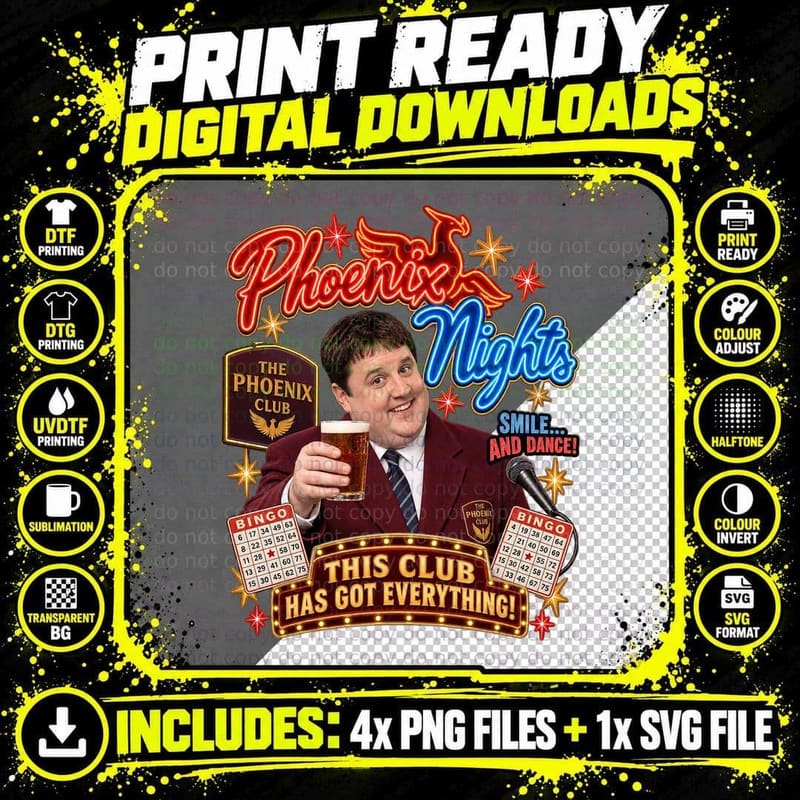 Phoenix Nights Ugly Sweater Peter Kay Garlic Stuffing Png SVG Digital Bundle