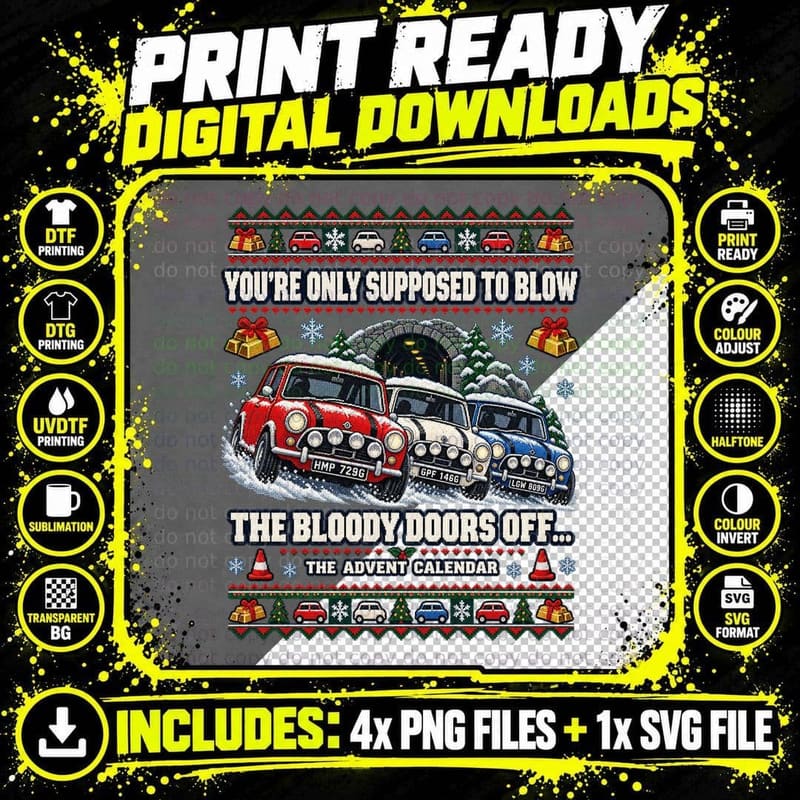Charlie You're Only Supposed To Blow The Bloody Doors Off Xmas Advent T-Shirt Png SVG Digital Bundle