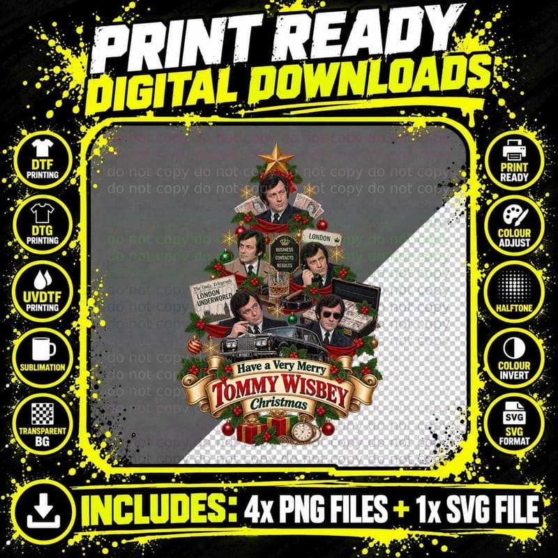 Tommy Wisbey Christmas Great Train Robbery Sixties Png SVG Digital Bundle