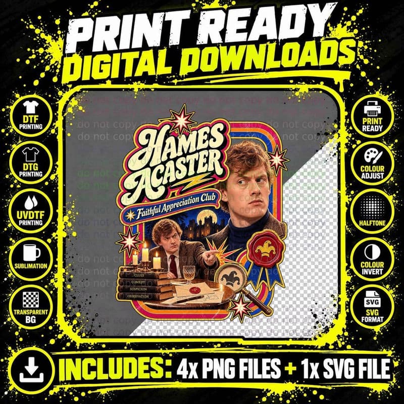 James Faithful Appreciation Club Magnifying Glass Clues Mansion Comedian T-Shirt Png SVG Digital Bundle